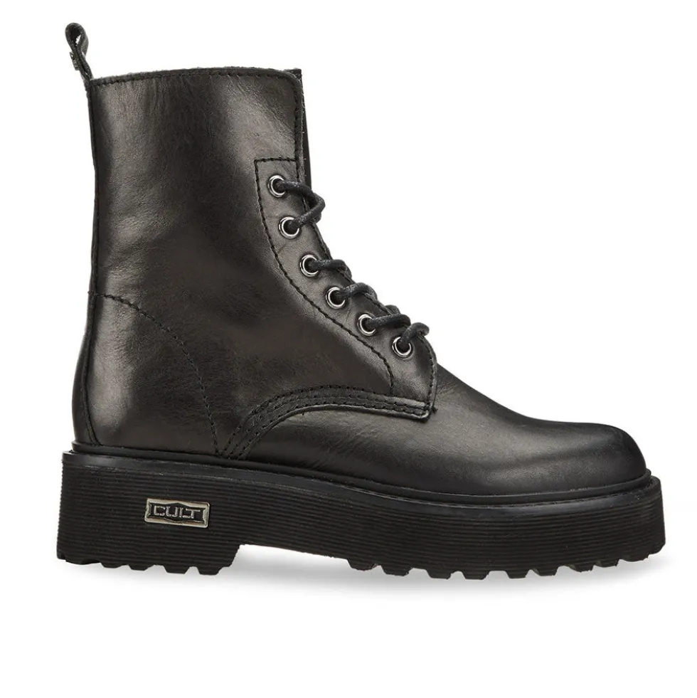 Scarpe Donna CULT Slash 1814 Anfibi in Pelle Nera