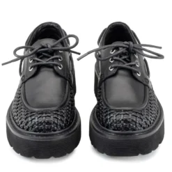 Scarpe Donna CULT Slash 4686 Mocassini Stringati in Pelle Traforata Nera