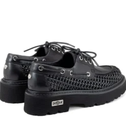 Scarpe Donna CULT Slash 4686 Mocassini Stringati in Pelle Traforata Nera