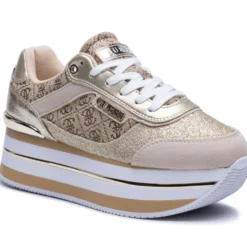 Scarpe Donna GUESS Sneakers Colore Beige - Marrone con Inserti Glitterati Linea Hansin
