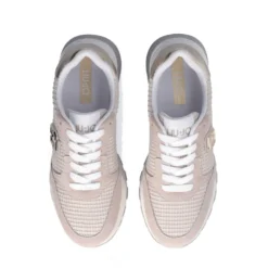 Scarpe Donna LIU JO Amazing 25 Sneakers Platform in Suede e Mesh Sand e Light Gold