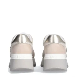 Scarpe Donna LIU JO Amazing 25 Sneakers Platform in Suede e Mesh Sand e Light Gold