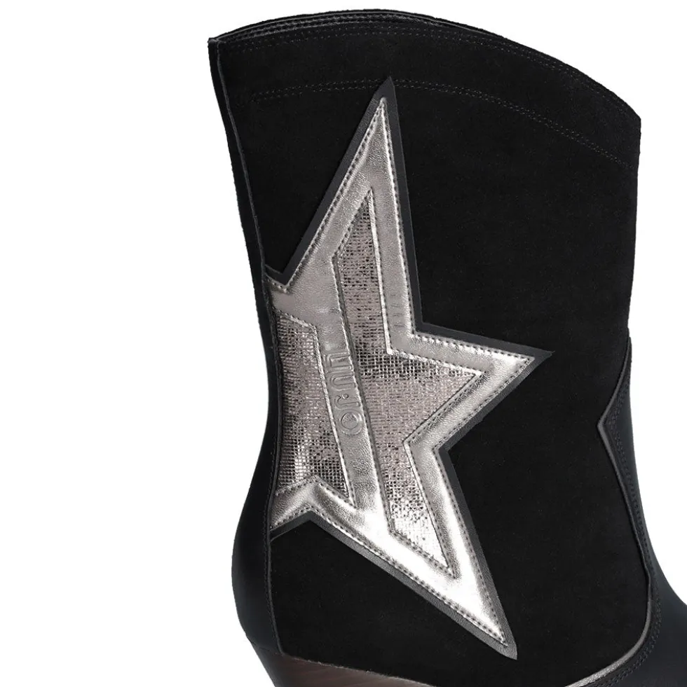 Scarpe Donna LIU JO Belinda 07 Stivali Texani in Pelle e Suede con Stella