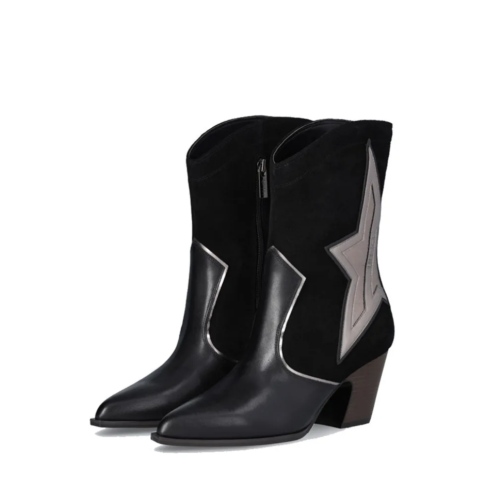 Scarpe Donna LIU JO Belinda 07 Stivali Texani in Pelle e Suede con Stella