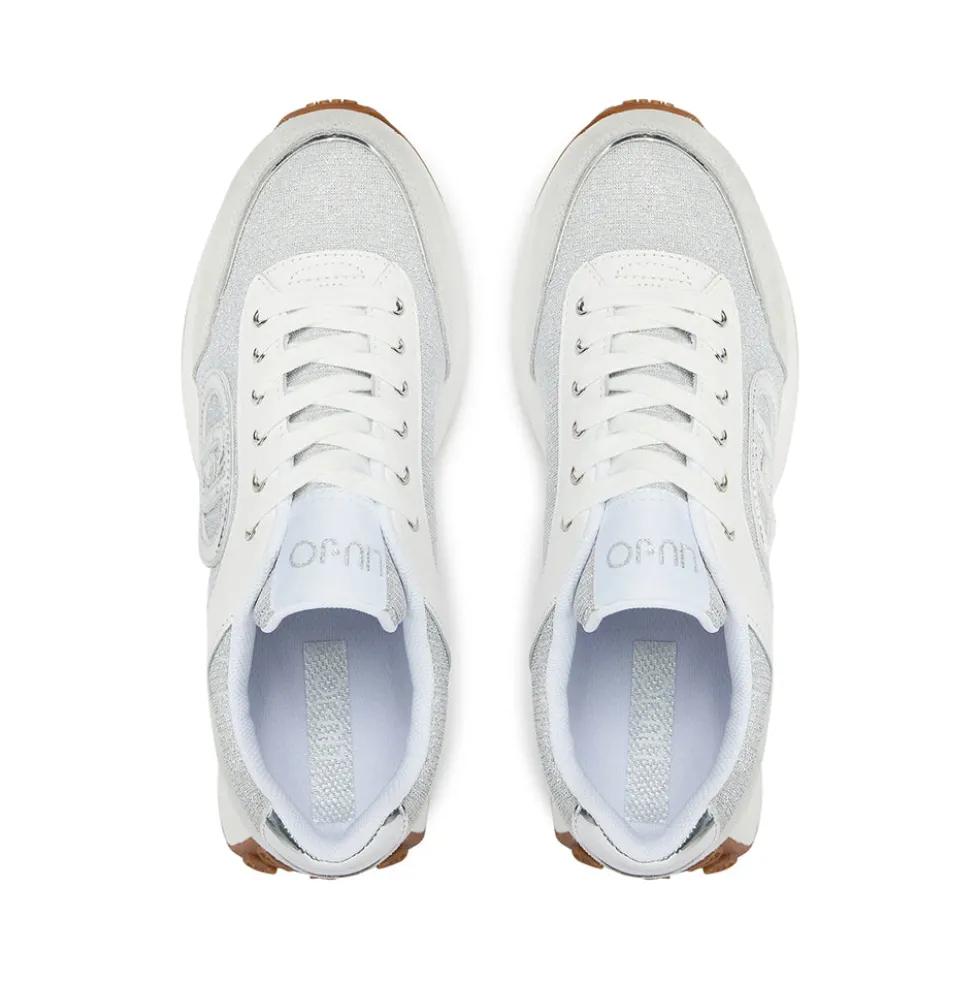 Scarpe Donna LIU JO Sneakers Running Lolo 17 in Lurex Suede e Pelle colore Purity