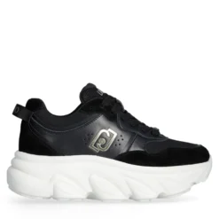 Scarpe Donna LIU JO Steffy 01 Sneakers Chuncky in Suede e Pelle Nera