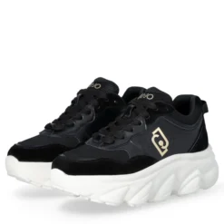 Scarpe Donna LIU JO Steffy 01 Sneakers Chuncky in Suede e Pelle Nera