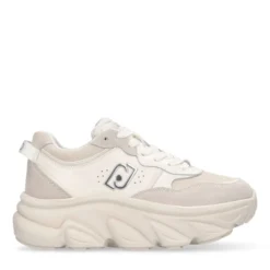 Scarpe Donna LIU JO Steffy 01 Sneakers Chuncky in Suede e Pelle color Latte