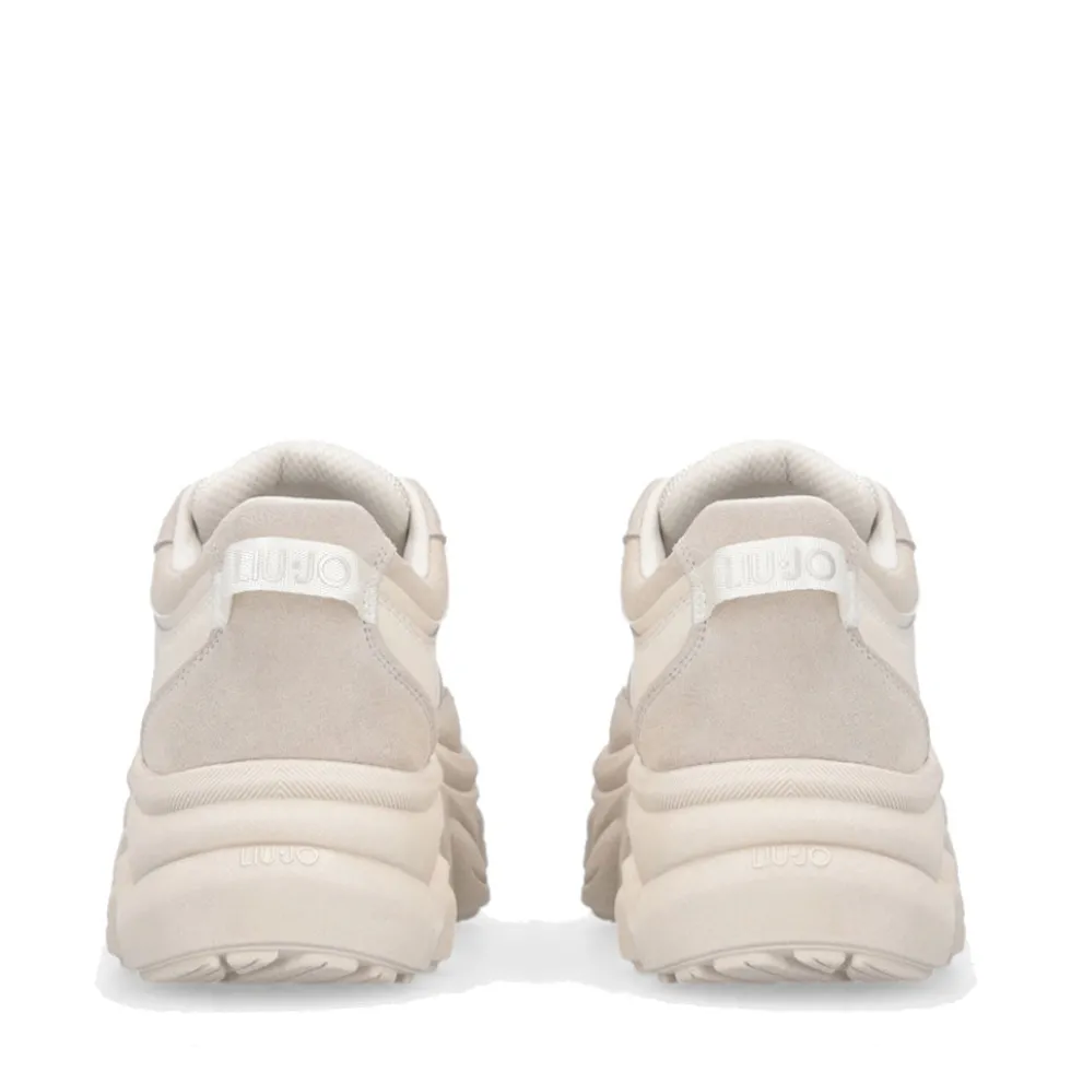 Scarpe Donna LIU JO Steffy 01 Sneakers Chuncky in Suede e Pelle color Latte