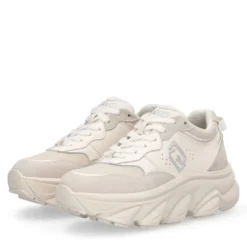 Scarpe Donna LIU JO Steffy 01 Sneakers Chuncky in Suede e Pelle color Latte