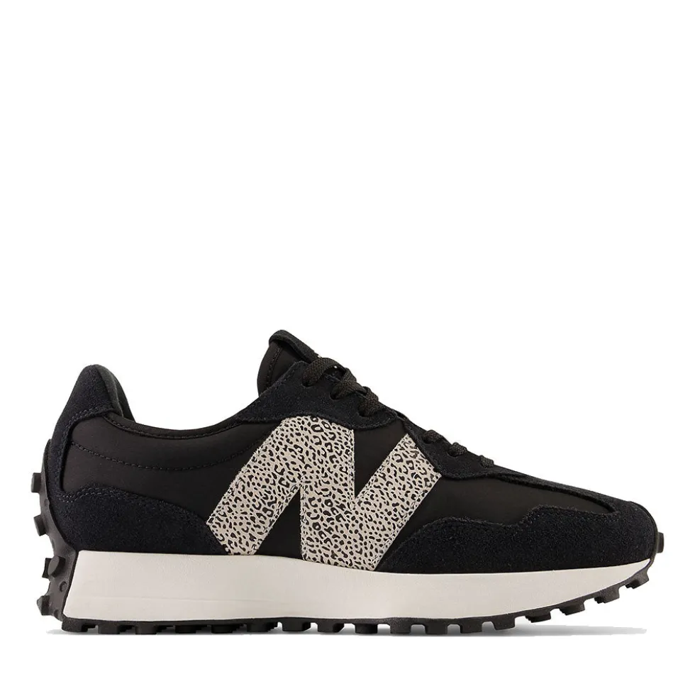 Scarpe Donna NEW BALANCE Sneakers 327 in Suede e Mesh colore Black e Sea Salt