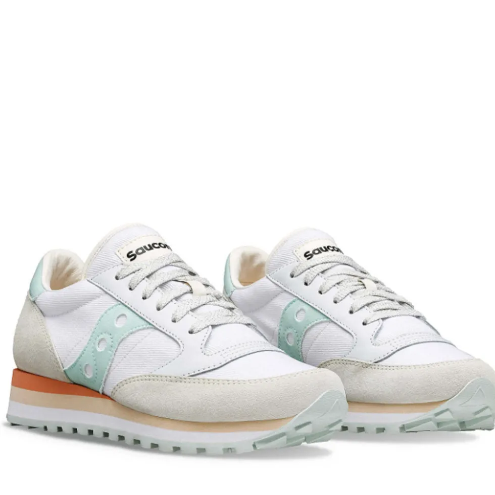 Scarpe Donna Saucony Sneakers Jazz Triple White - Light Blue