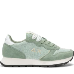 Scarpe Donna Sun68 Sneakers Ally Glitter Textile Colore Verde Salvia - Z36203