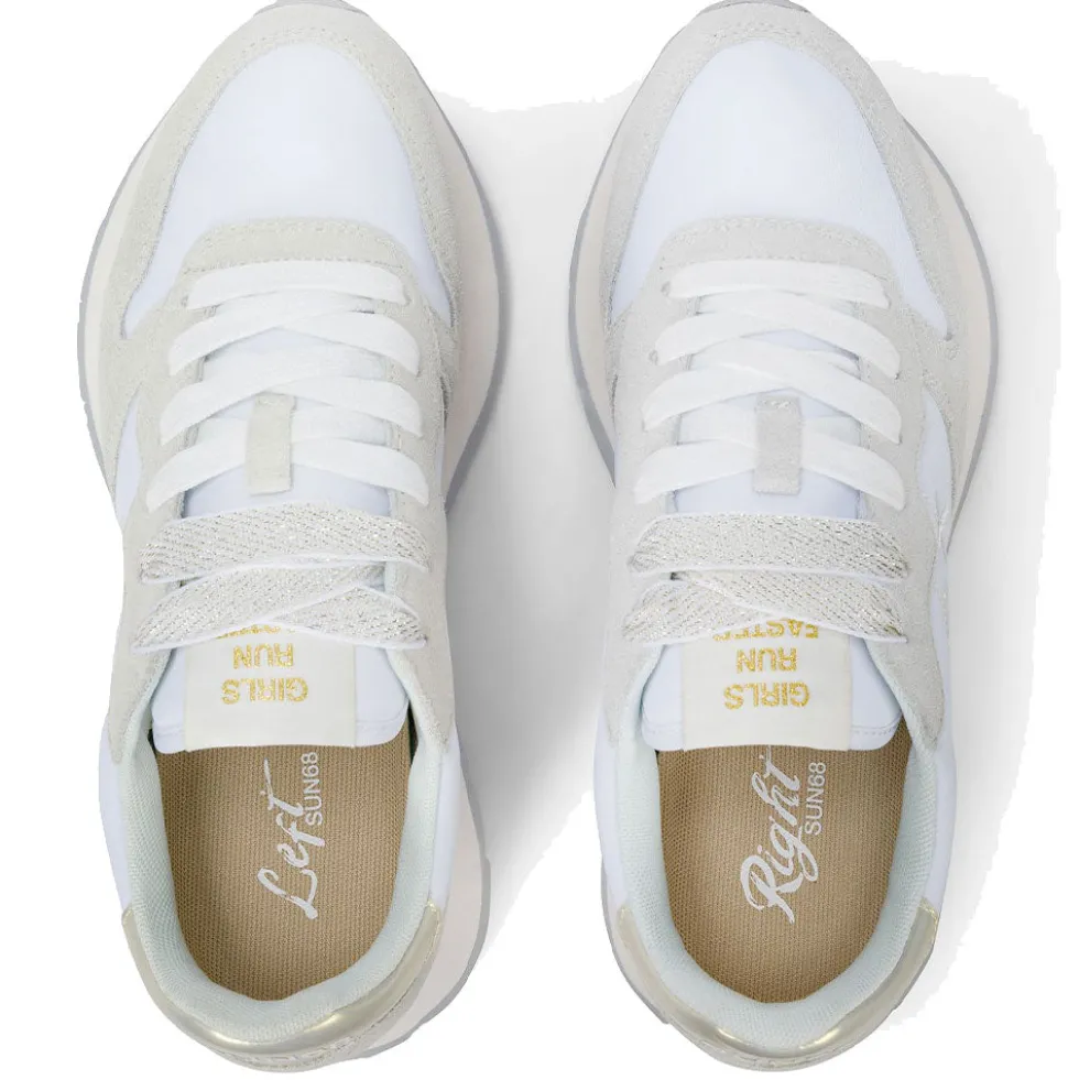 Scarpe Donna Sun68 Sneakers Ally Gold Silver Colore Bianco - Z36202