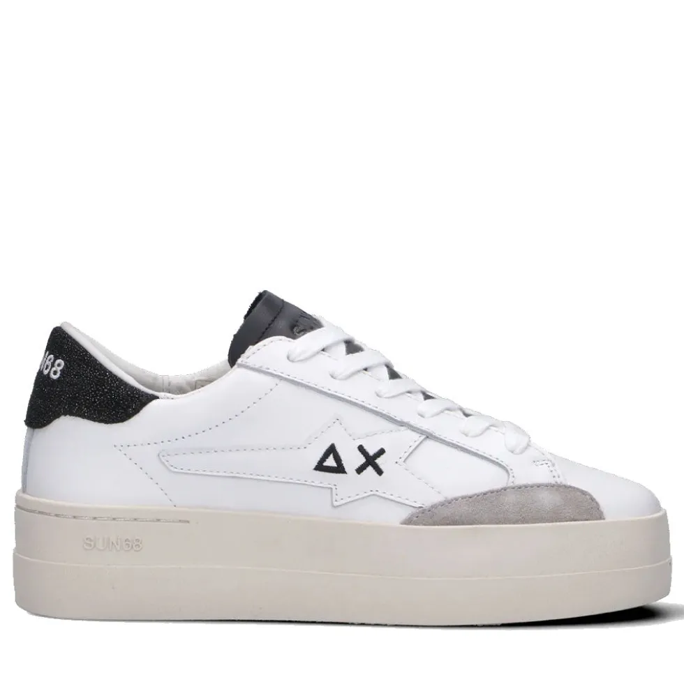 Scarpe Donna Sun68 Sneakers Big Katy Leather Bianco - Nero - Z45235