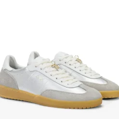 Scarpe Donna Sun68 Sneakers California Leather in Pelle Colore Argento - Z36249