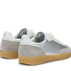 Scarpe Donna Sun68 Sneakers California Leather in Pelle Colore Argento - Z36249