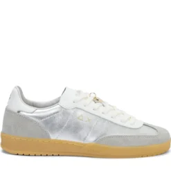 Scarpe Donna Sun68 Sneakers California Leather in Pelle Colore Argento - Z36249