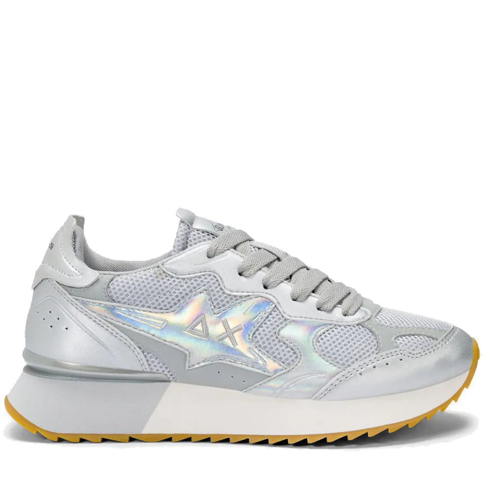 Scarpe Donna Sun68 Sneakers Stargirl Silver Mesh Argento - Z36216