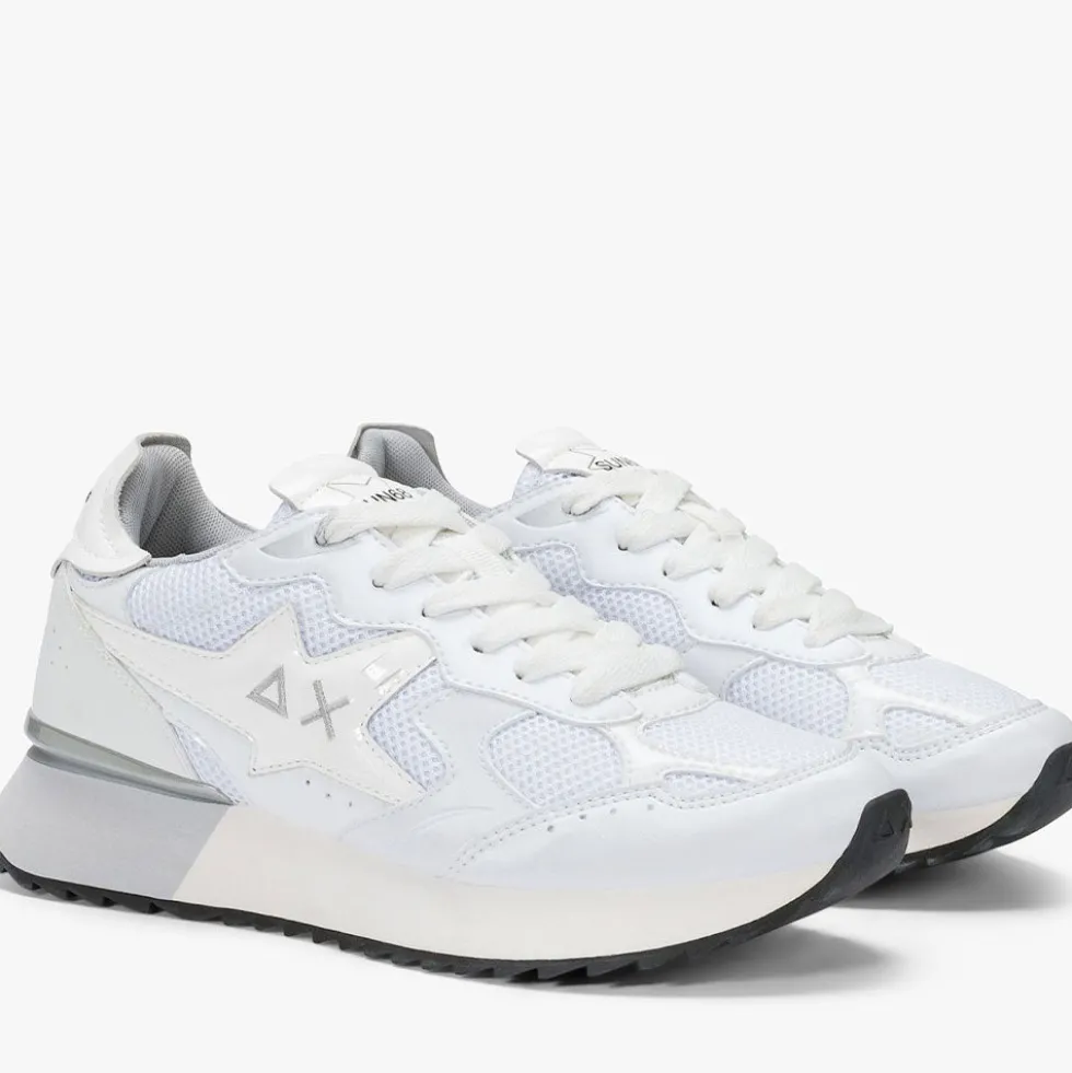 Scarpe Donna Sun68 Sneakers Stargirl Silver Mesh Bianco - Z36216