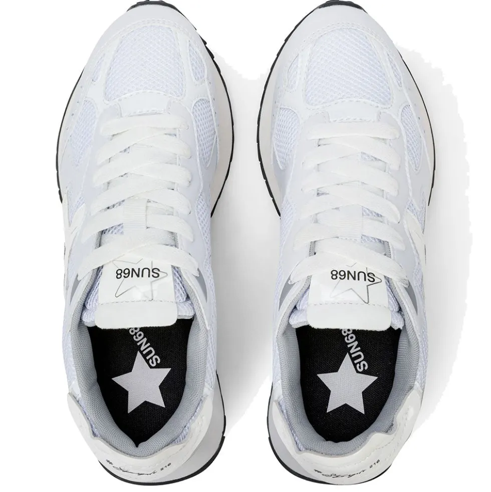 Scarpe Donna Sun68 Sneakers Stargirl Silver Mesh Bianco - Z36216