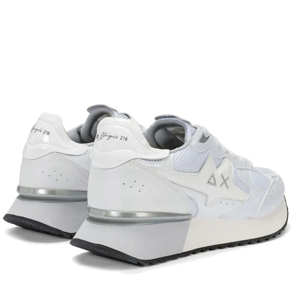 Scarpe Donna Sun68 Sneakers Stargirl Silver Mesh Bianco - Z36216