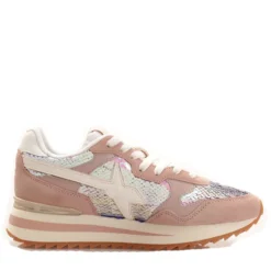 Scarpe Donna W6YZ Sneakers Yak-W. in Suede e Paillettes colore Cipria White e Champagne
