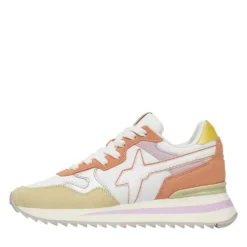 Scarpe Donna W6YZ Sneakers Yak-W. in Tessuto Tecnico e Suede colore White Paglia Lilac