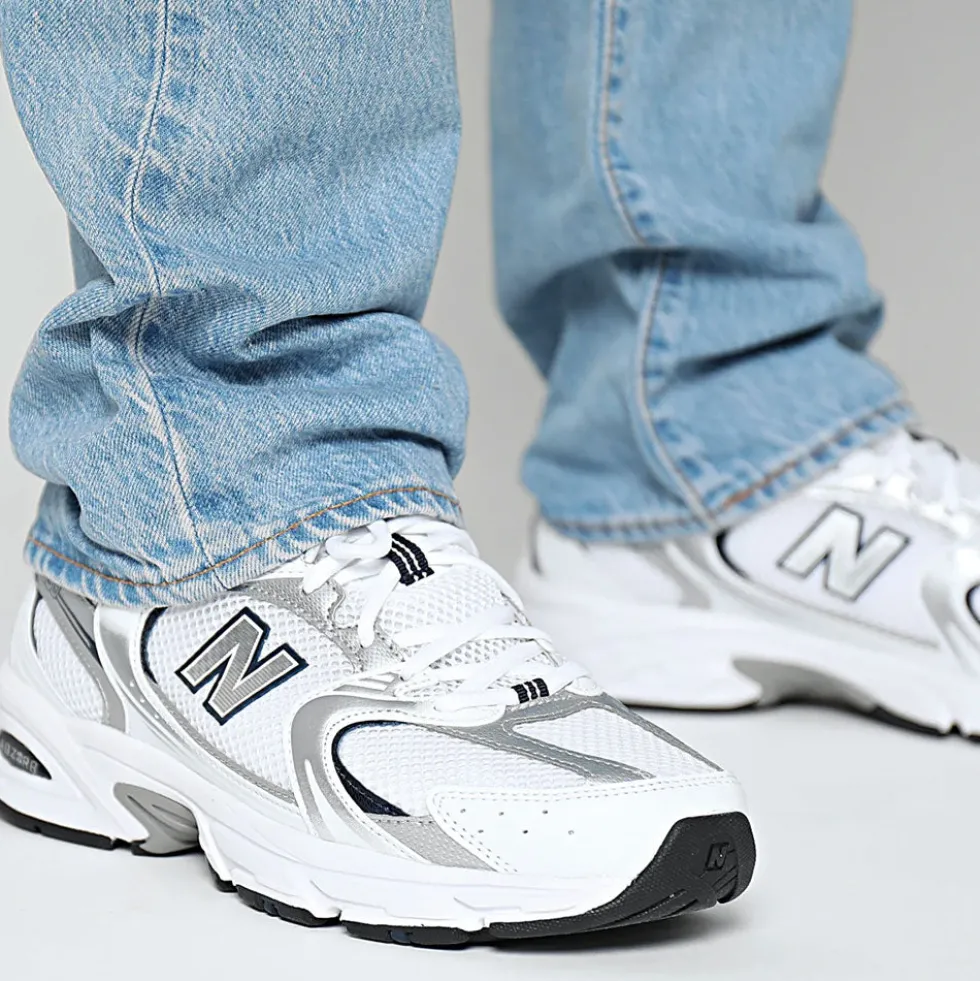 Scarpe Running NEW BALANCE Sneakers 530 in Tessuto Sintetico e Mesh colore White e Natural Indigo