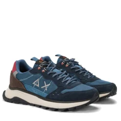 Scarpe Uomo Sun68 Sneakers Fire and Camping Navy Blue - Z45130