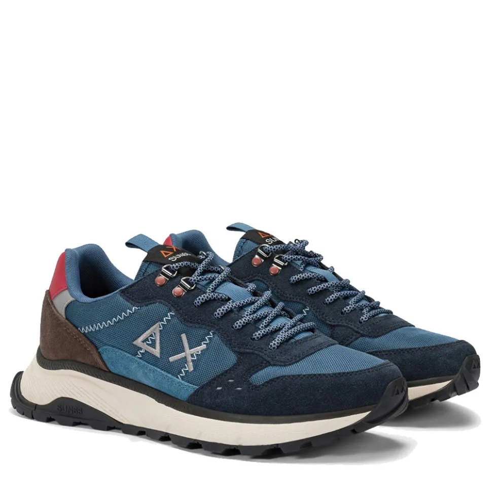 Scarpe Uomo Sun68 Sneakers Fire and Camping Navy Blue - Z45130