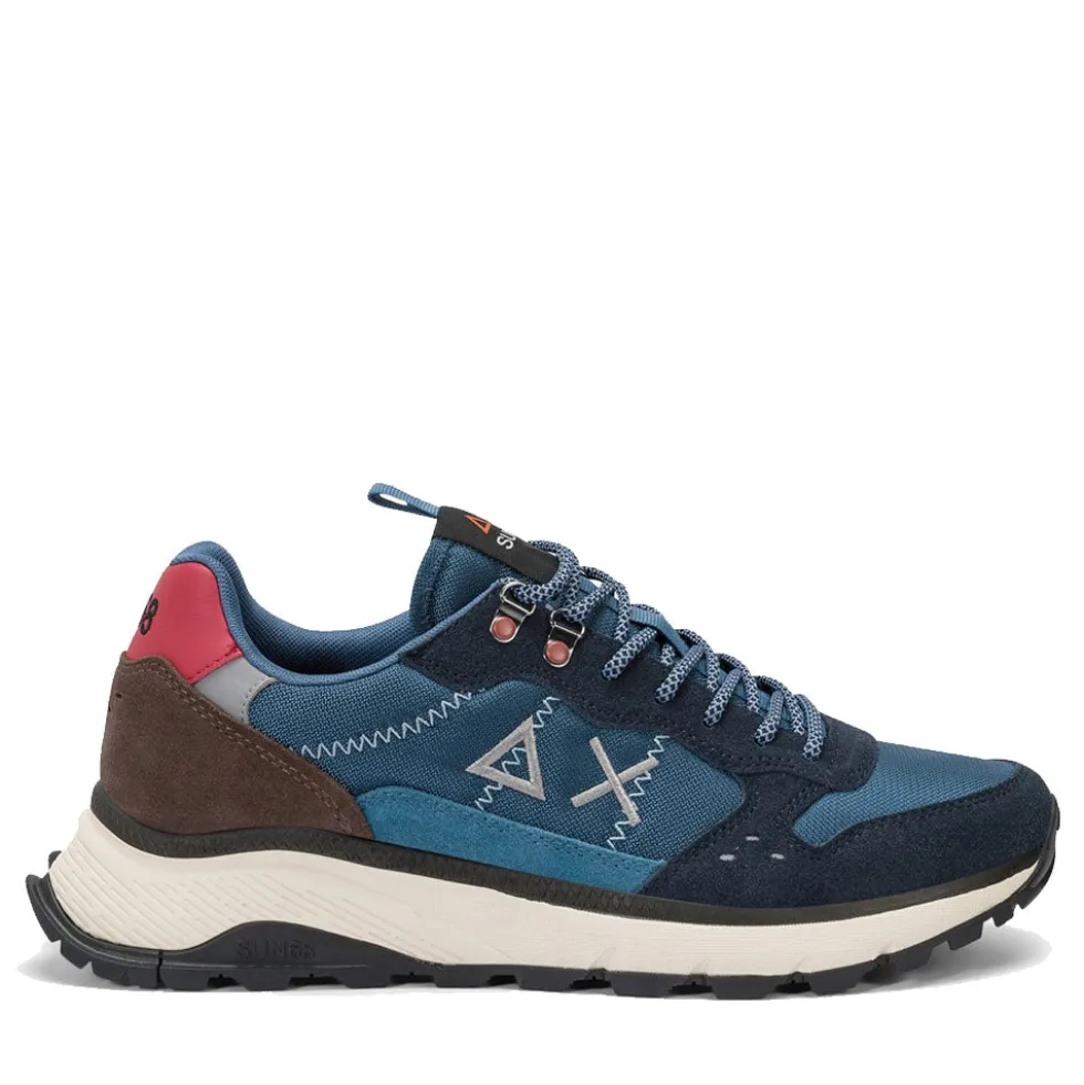 Scarpe Uomo Sun68 Sneakers Fire and Camping Navy Blue - Z45130