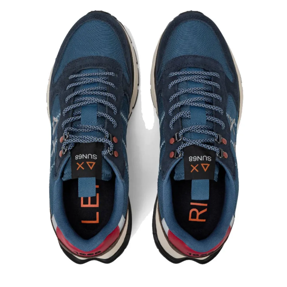 Scarpe Uomo Sun68 Sneakers Fire and Camping Navy Blue - Z45130