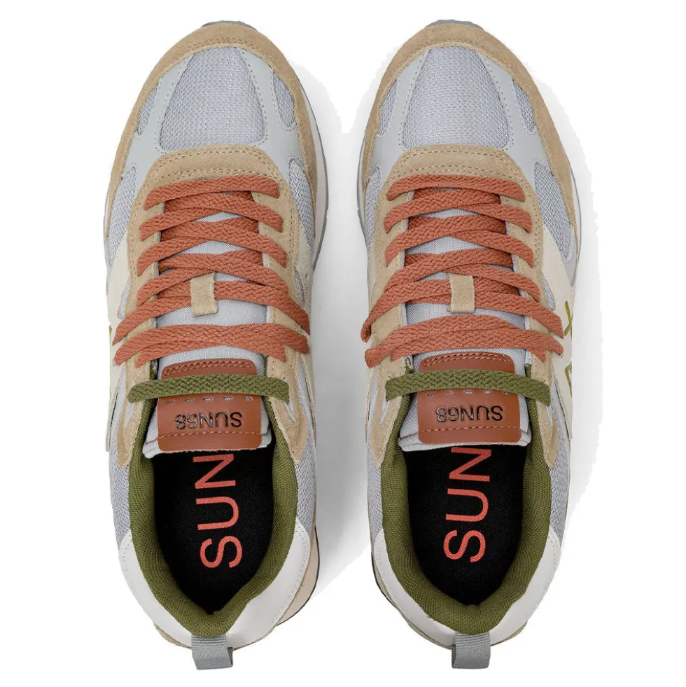 Scarpe Uomo Sun68 Sneakers Jaki Outdoor Colore Beige - Z36118