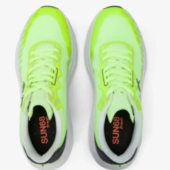 Scarpe Uomo Sun68 Sneakers Jupiter Air Mesh Colore Giallo Fluo