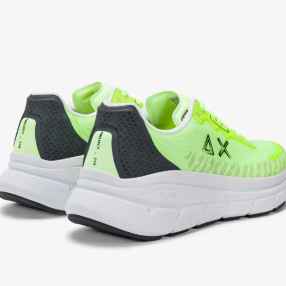 Scarpe Uomo Sun68 Sneakers Jupiter Air Mesh Colore Giallo Fluo