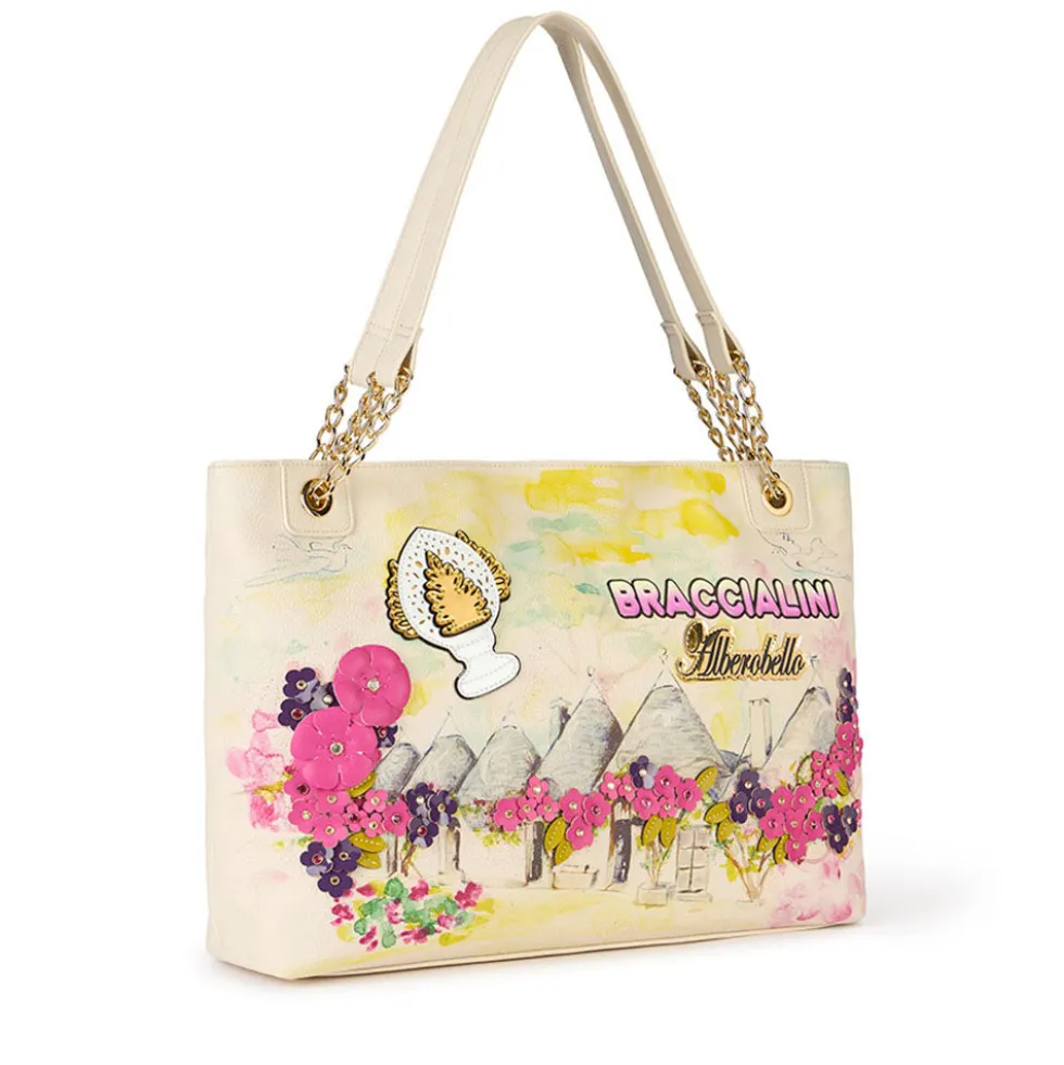 Shopping Bag BRACCIALINI linea Cartoline stampa Alberobello