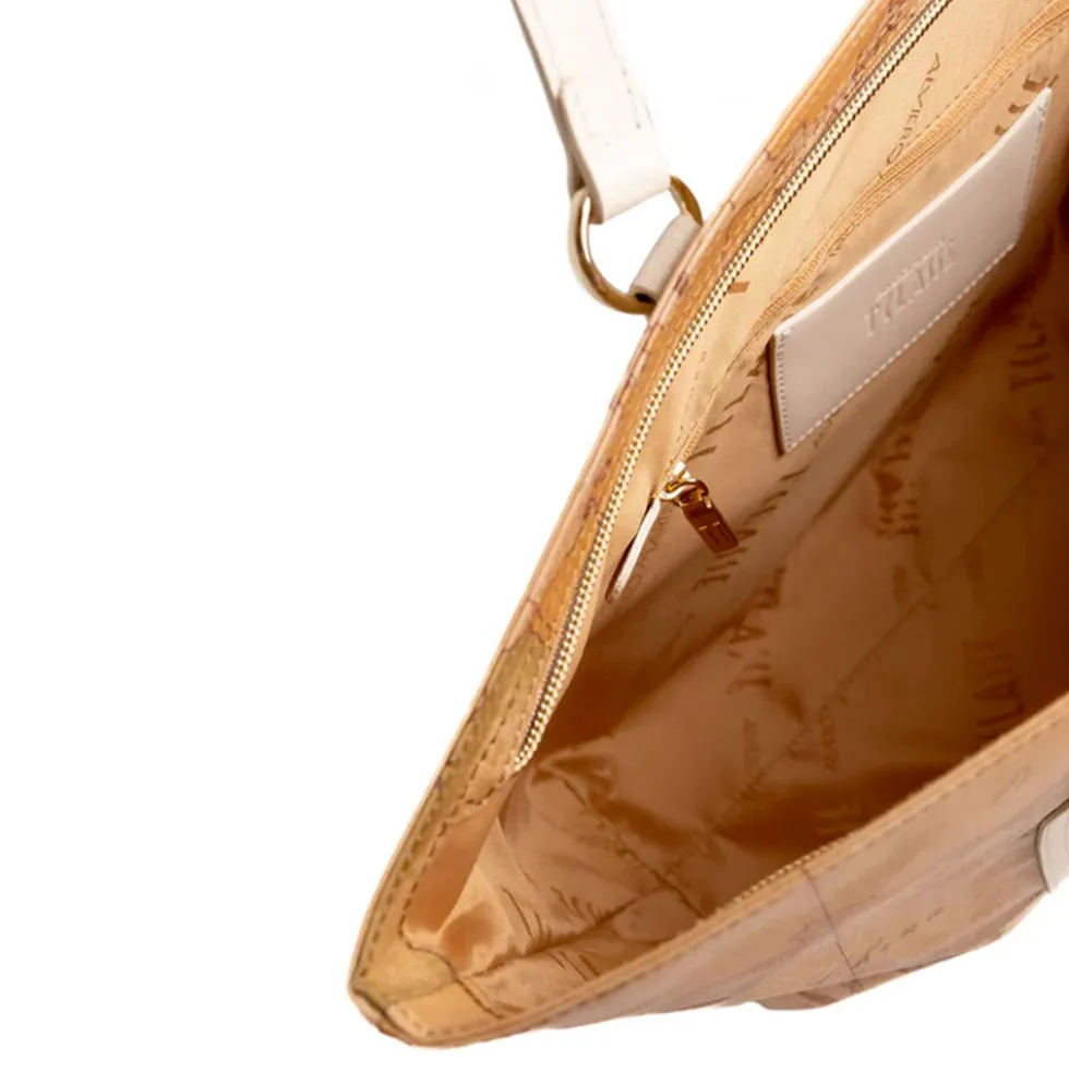 Shopping Bag Donna 1A Classe Alviero Martini linea Soft Petals in Tessuto Soft Geo Classic e Avorio LE53
