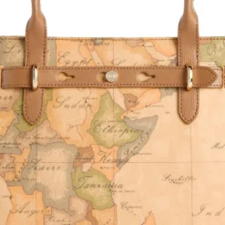 Shopping Bag Donna 1A Classe Alviero Martini linea Escape Geo stampa Geo Classic e Cuoio LE60