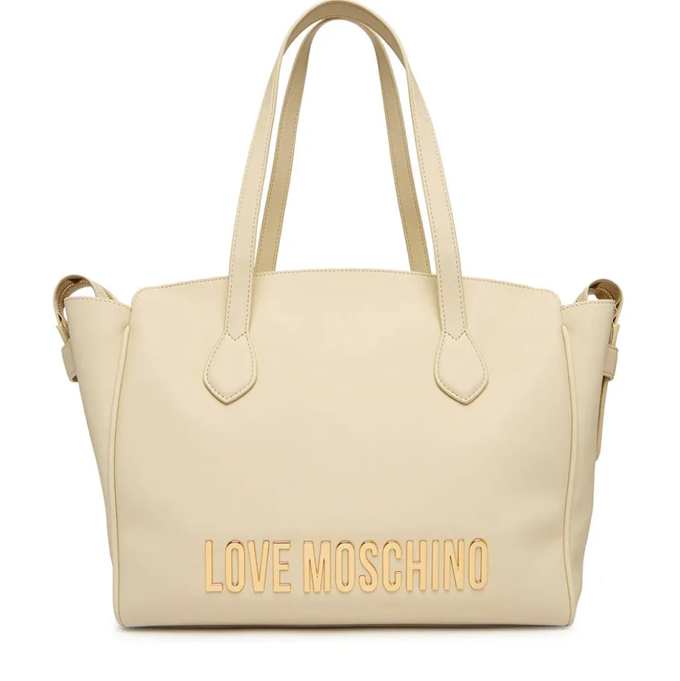 Shopping Bag Donna con Pochette LOVE MOSCHINO linea Bold Bag Avorio