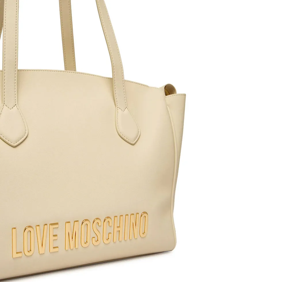 Shopping Bag Donna con Pochette LOVE MOSCHINO linea Bold Bag Avorio