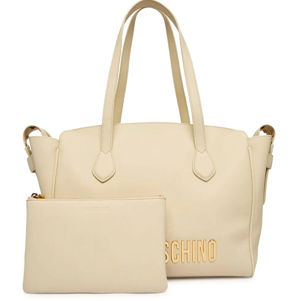 Shopping Bag Donna con Pochette LOVE MOSCHINO linea Bold Bag Avorio