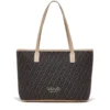 Shopping Bag Donna LIU JO in Tessuto Jacquard Testa di Moro con Logo All Over