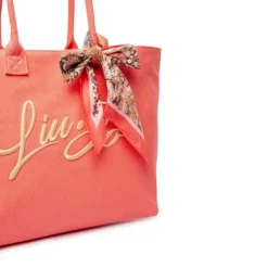 Shopping Bag Donna LIU JO in Tessuto color Corallo