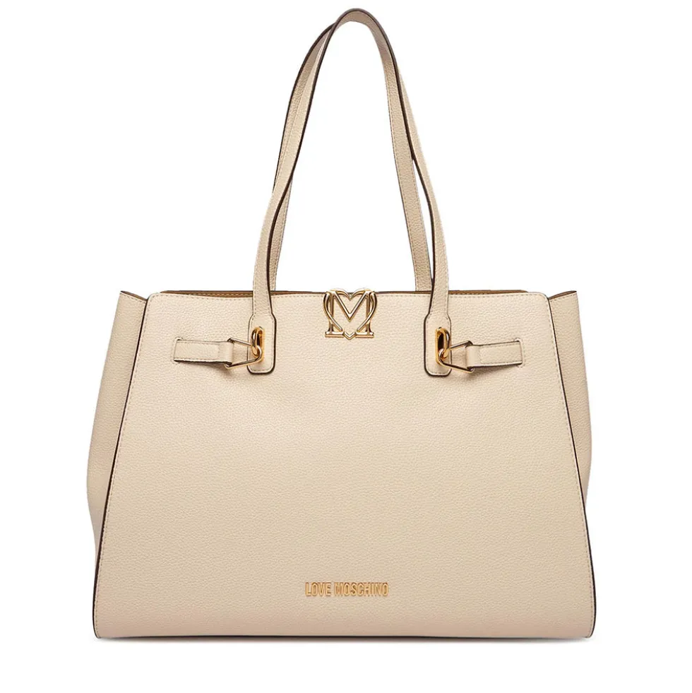 Shopping Bag Donna LOVE MOSCHINO linea Soft Sculpt Avorio