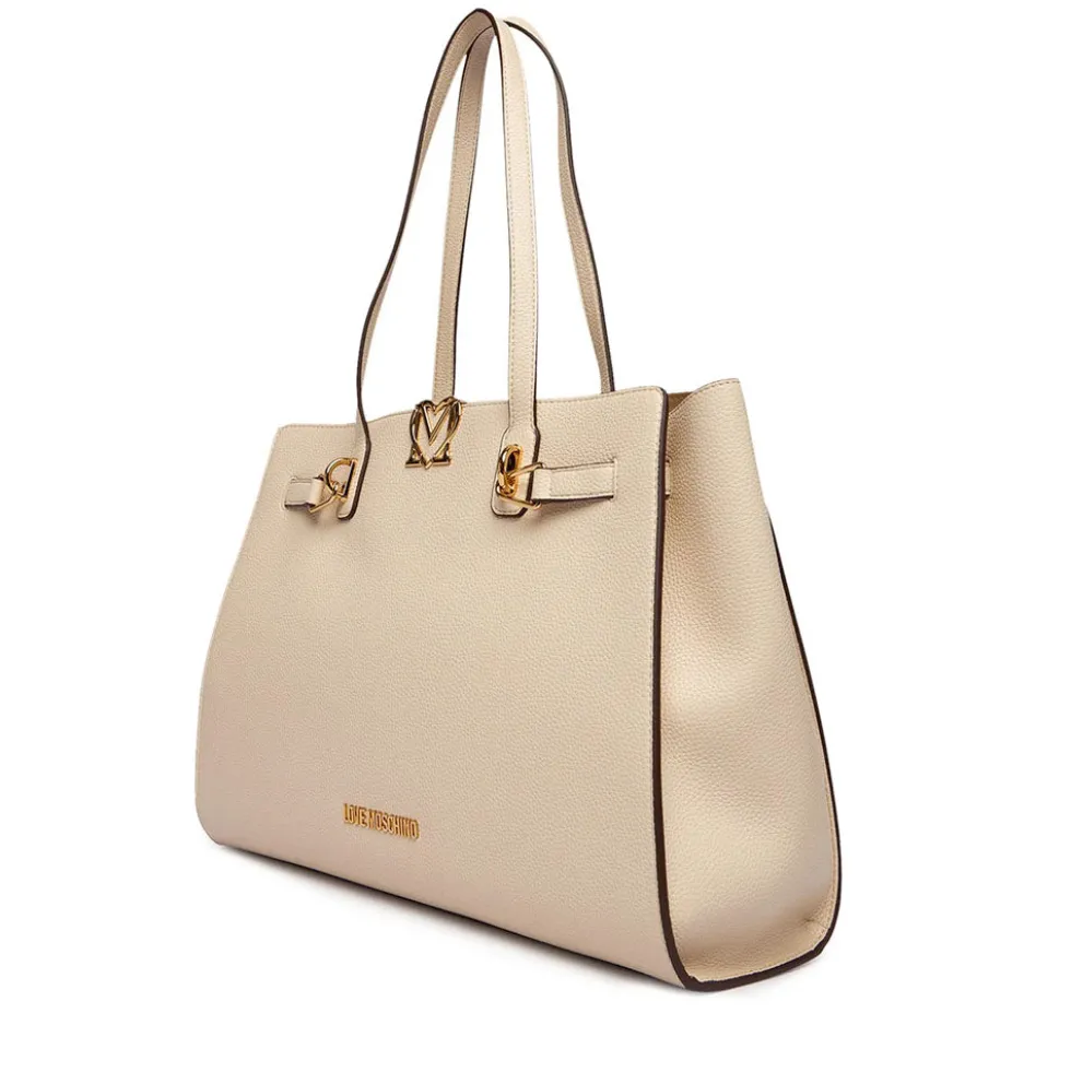 Shopping Bag Donna LOVE MOSCHINO linea Soft Sculpt Avorio