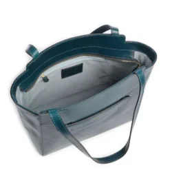 Shopping Bag Donna THE BRIDGE linea Lucrezia in Pelle Blu Pavone