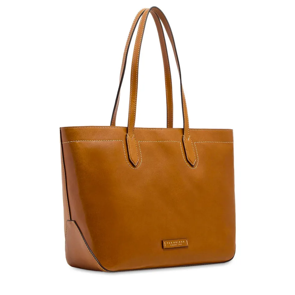 Shopping Bag Donna THE BRIDGE linea Larissa in Pelle color Cognac