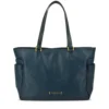 Shopping Bag Donna THE BRIDGE linea Letizia in Pelle Blu Pavone
