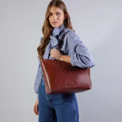 Shopping Bag Donna THE BRIDGE linea Larissa in Pelle Nera